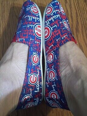Chicago Cubs Red & Blue Slip-On Shoes
